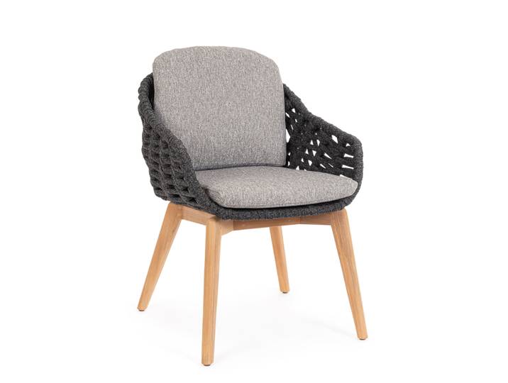 Bizzotto Tamires Stuhl Aluminium/Teak Anthrazit