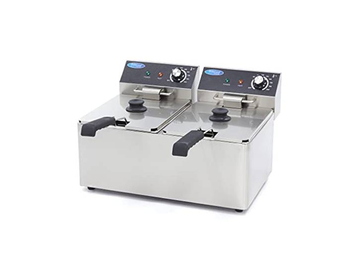 Maxima Gastro Fritteuse - 2 x 8 l - 2 Körbe - Bis zu 2,8 kg Pommes Frites