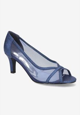 Women's Picaboo Pump by Easy Street in Navy Glitter (Size 12 M)