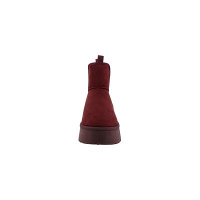 Winterstiefel TOM TAILOR "Tom Tailor Stiefeletten", Damen, Gr. 41, rot (bordo), Polyurethan, unifarben, Schuhe Winterstiefel