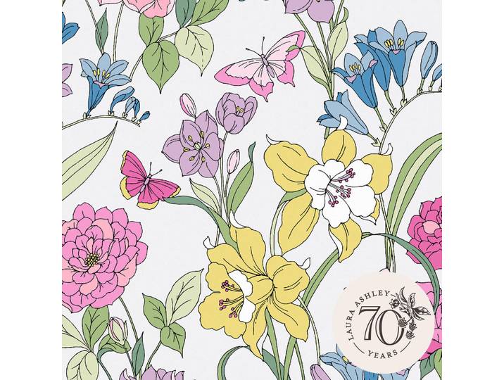 Laura Ashley Vliestapete Gilly 1000x52cm, Mehrfarbig, Papier, Kunststoff, Floral, Baum/Pflanze/Natur, Rechteckig, 52x1000 cm, Tapeten & Wandverkleidungen, Vliestapeten