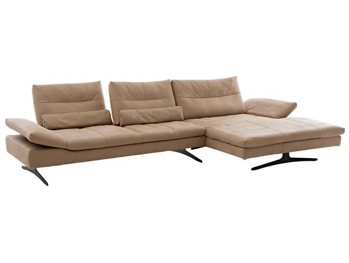 W. Schillig Longchairkombination SEVENTY5, sand, Leder