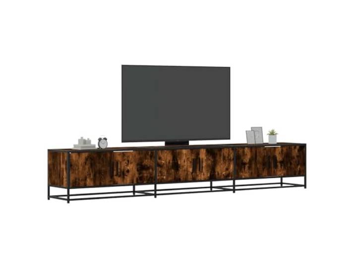 HEFZGDB TV-Schrank Räuchereiche 240x35x41 cm Holzwerkstoff mit Metallgestell und reichlich Stauraum für Wohnzimmer, robuste Oberplatte, langlebiges Möbelstück, praktische
