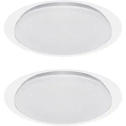 LED Deckenlampe dimmbar mit Fernbedienung Küchenlampe Deckenlampe Sternenhimmeleffekt, Nachtlicht Timer, 40W 2800lm warmweiß-kaltweiß, DxH 46,5 x 7,5 cm, 2er Set