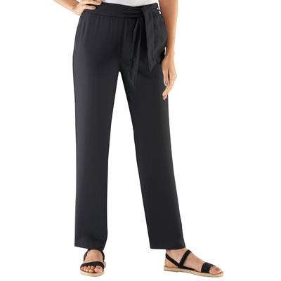 Palazzohose CLASSIC BASICS, Damen, Gr. 23, Kurzgrößen, schwarz, 100% Polyester, unifarben, lang, Hosen Palazzohose