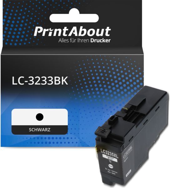 PrintAbout Druckerpatrone kompatibel mit Brother LC-3233BK - Schwarz