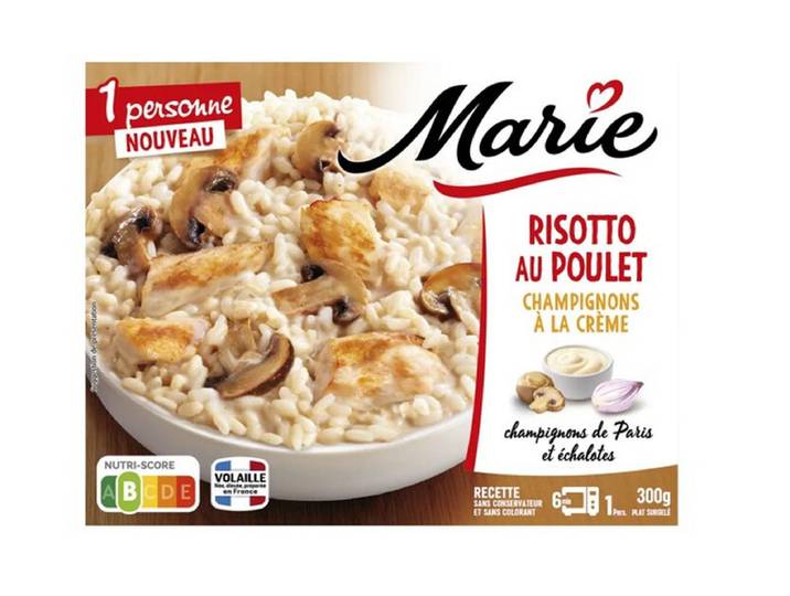 MARIE Risotto au poulet et champignons à la crème 300g