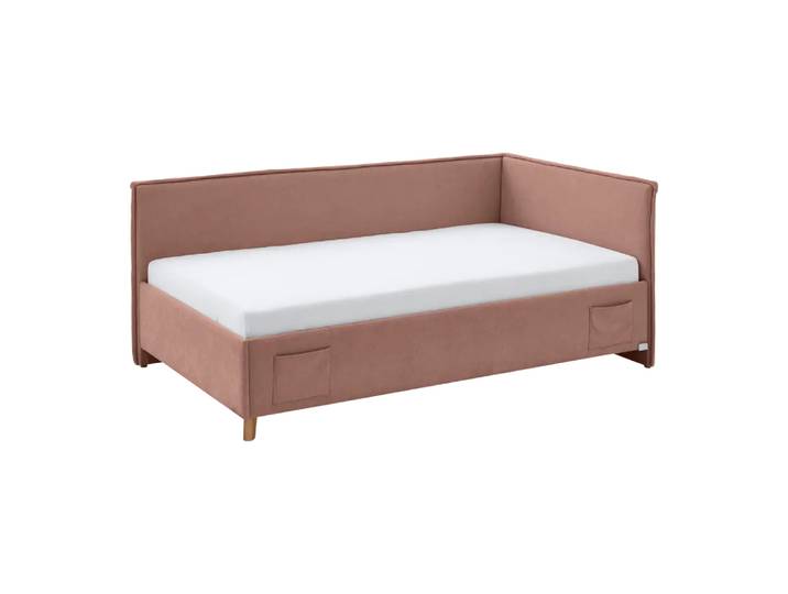Boxspringbett Fun, 120x200 cm, Byyu, rosa, Textil