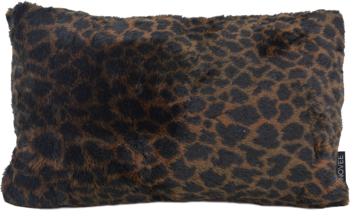 Fluffy Luipaard Bruin Kussenhoes van NOVÉE | 30 x 50 cm | Polyester / Imitatiebont