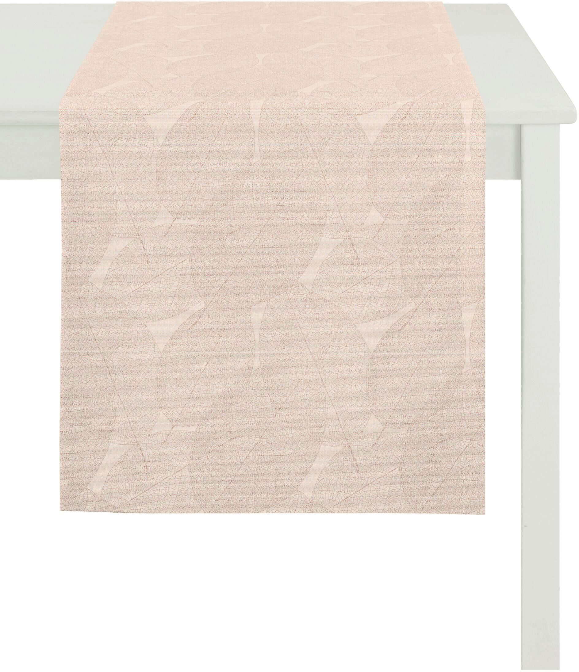 Tischläufer APELT "3002 Christmas Elegance, Weihnachtsdeko, Weihnachten", braun (kupferfarben, creme), B:48cm L:140cm, Polyester, Tischdecken, Tischläufer