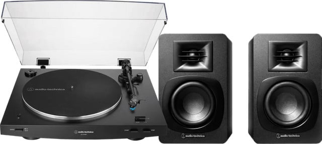 Audio Technica AT-LP3XBT platenspeler met ATH-SP3X hoofdtelefoon Zwart