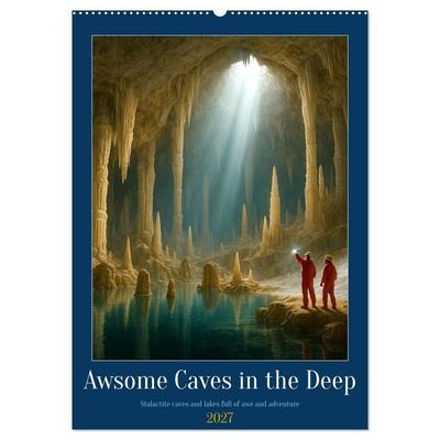 Awsome Caves in the Deep (Wall Calendar 2027 DIN A2 portrait), CALVENDO 12 Month Wall Calendar