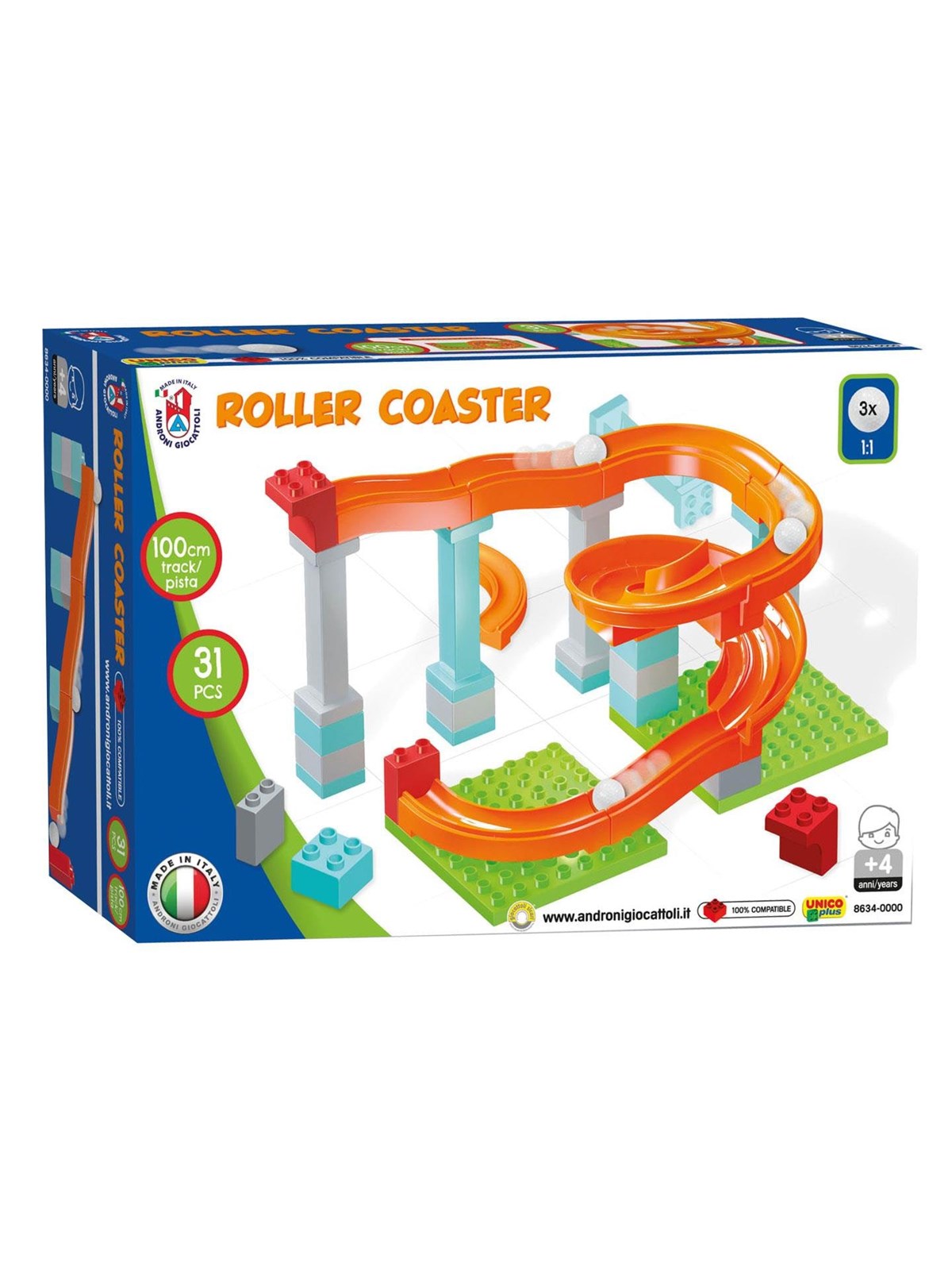 Androni Marble track Roller Coaster Set 31 pieces.