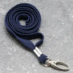 100 Lanyard, 10 mm breit dunkelblau | mit Karabiner Clip, Polyester