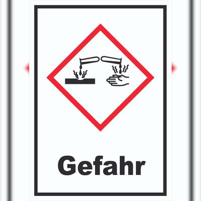 HB-Druck Schild Ätzende Wirkung Gefahr Ätzwirkung hochkant A1 (594x841mm)
