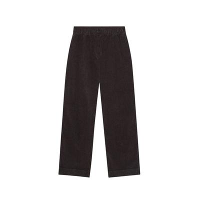Chinohose MOSHI MOSHI MIND "moshi moshi mind Trouser new celeste", Damen, Gr. XS, Normalgrößen, braun (schwarz braun), Obermaterial: 98% Baumwolle, 2% Elasthan, Hosen Chinohose
