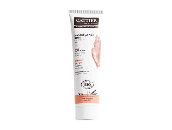 Cattier Masque Visage Doux Argile Rose 100 ml - Peaux Sensibles
