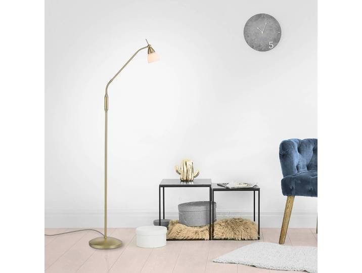 Vloerlamp Pino, dimbaar, messing / goud, Woon-/ Eetkamer, metaal, vloerlamp