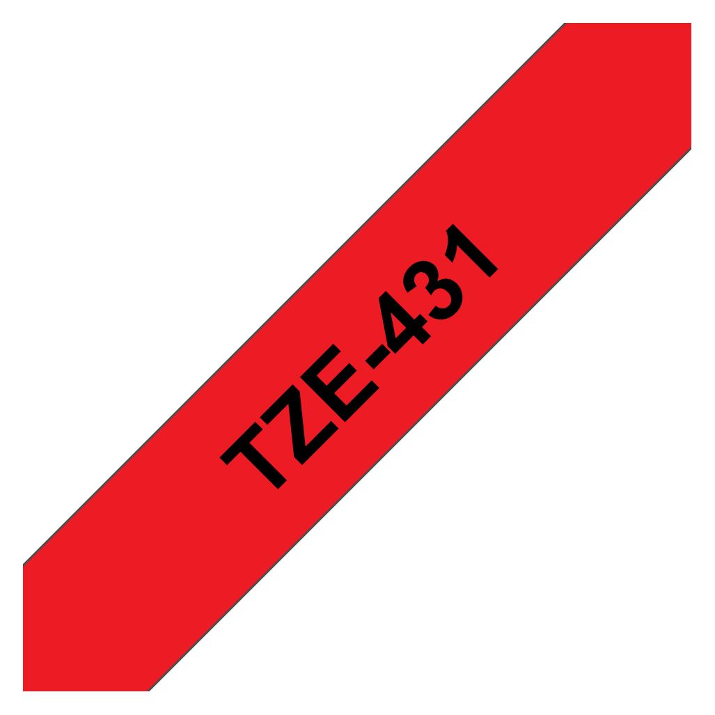Brother Tze431 Label-Making Tape (1.70 cm, Schwarz, Rot) (TZE-431)