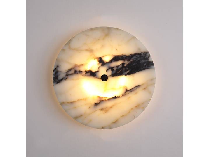 Rond luxe pierre naturelle albâtre applique salon marbre applique murale décoration atmosphère LED haut de gamme LED lumières