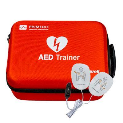 Trainings-Defibrillator MedX5 HeartSave Y/YA, Sprachausgabe DE/EN/FR/IT, wiederaufladbar, mit Fernbedienung und Tragetasche, rot-schwarz
