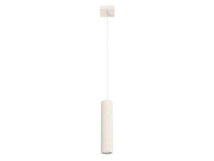SOLLUX lighting Suspension Luminaire - Lustre Plafonnier - en Aluminium - 1 Abat-jour - 8 x 8 x 118 cm - Karbon Beige
