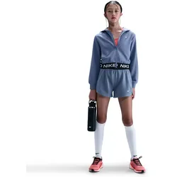 NIKE Pro Dri-FIT Fleece Hoodie Mädchen 499 - world indigo/world indigo/black/white S (128-137 cm)