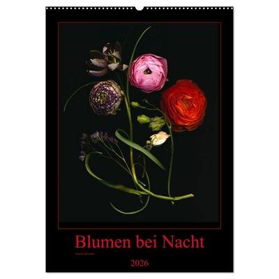 Blumen bei Nacht (Wandkalender 2026 DIN A2 hoch), CALVENDO Monatskalender