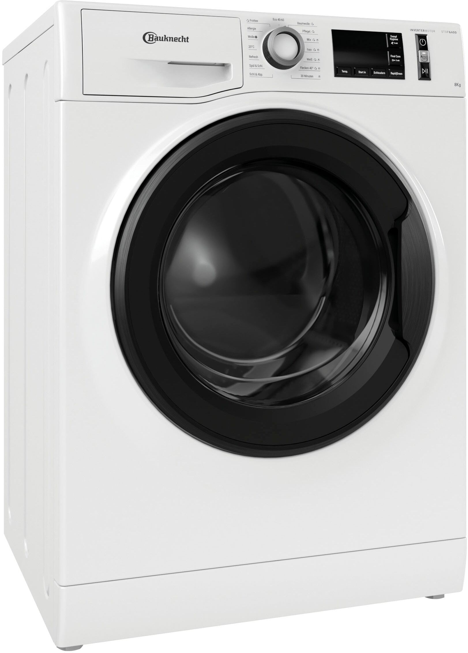 Bauknecht Waschmaschine "WM Pure 8AA", Energieeffizienz: A, weiß, B:59,5cm H:85cm T:60,5cm, Waschmaschinen, Active Care – Fleckenbehandlung ab 20 C, Waschmaschine