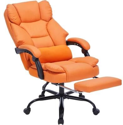 toswini Faux Leather Reclining Office Chair with Lumbar Pillow and Footrest