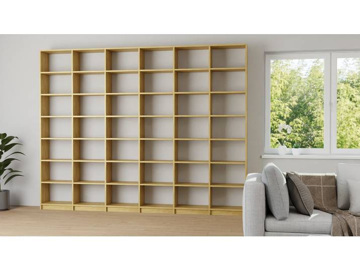 Bibliothek gestalten Eiche Natur geölt