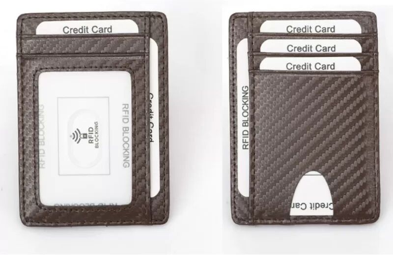 INF Herren-Geldbörse mit RFID-Blocker aus echtem Leder, schlank, Kartenetui Kaffee