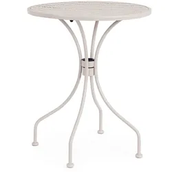 Gartentisch Lizette aus Metall, klassisch rundes Design, Farbe Griz Taupe, pulverbeschichtet