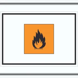 HB-Druck Aufkleber Gefahrensymbol Entzündbar Symbol Brand Flamme A6 (105x148mm)