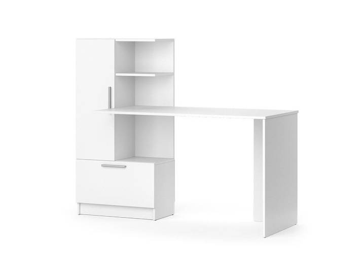 Vicco Schreibtisch Tomy Weiß 150 x 59 cm, Holzwerkstoff, 8 Fächer, Rechteckig, 150x120x59 cm, Büromöbel, Schreibtische, Bürotische