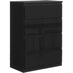 KOMMODE NUDO 70/102/39cm mit 4 Schubladen Türen Schwarz