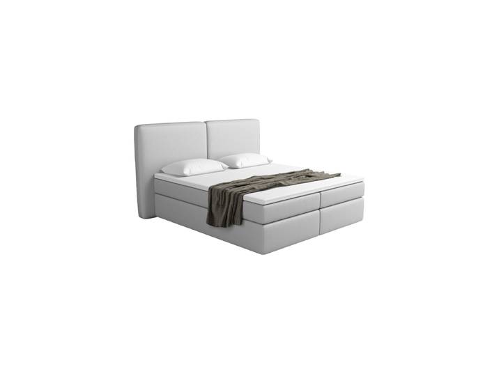 Design Boxspringbett „Castellia“ mit Ablagefach, Kunstleder Hellgrau BLOOMINGLOFT Collection