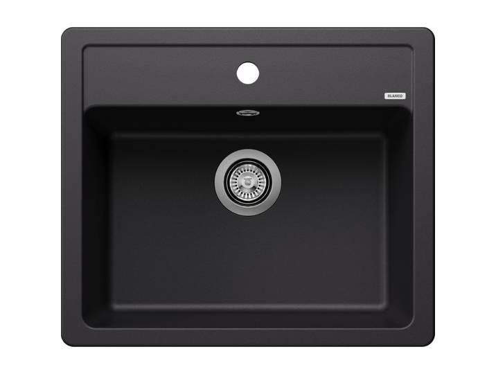 Evier granit 1 bac LEGRA 58,5 x 50 cm noir