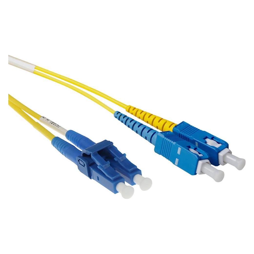 ACT 25 meter LSZH Singlemode 9/125 OS2 short boot fiber patch cable duplex with LC and SC connectors (25 m) (RL1825)
