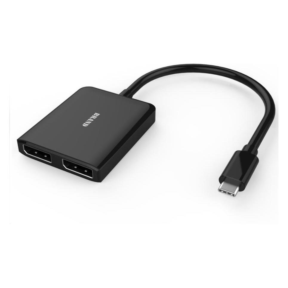 PremiumCord MST Adaptér USB3.1 typ-C - 2x DisplayPort, rozšíření+zrcadlení+2 obrazy, 4K*2K@30Hz (DisplayPort) (ku31dp04)
