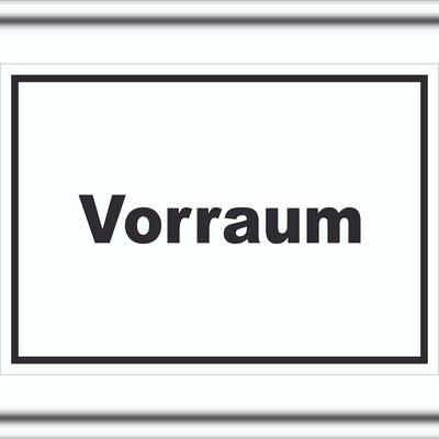 HB-Druck Vorraum Schild mit Text Diele Vorzimmer waagerecht A0 (841x1189mm)