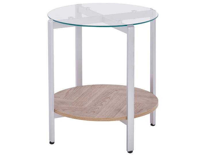 BEISTELLTISCH Silber/Heller Holzfarbton Lovell
