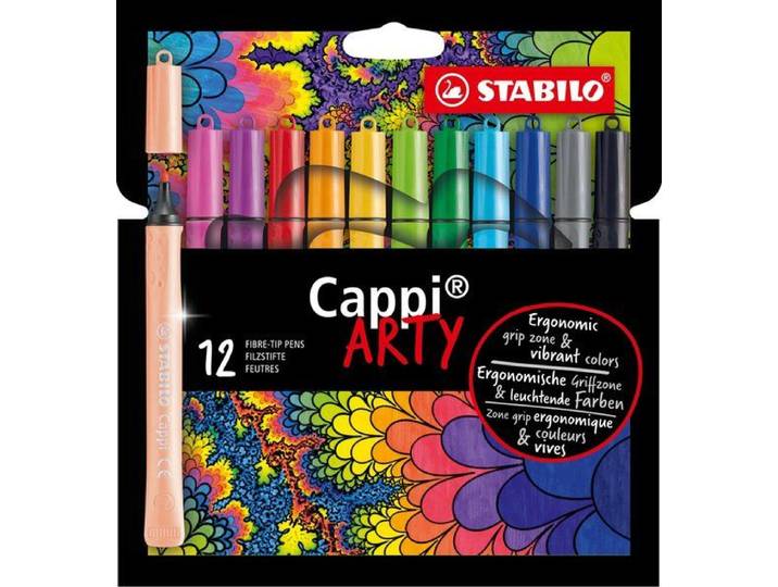 STABILO Cappi - Viltstift - Nooit Meer Je Dop Kwijt Dankzij De Dopring - Multicolor