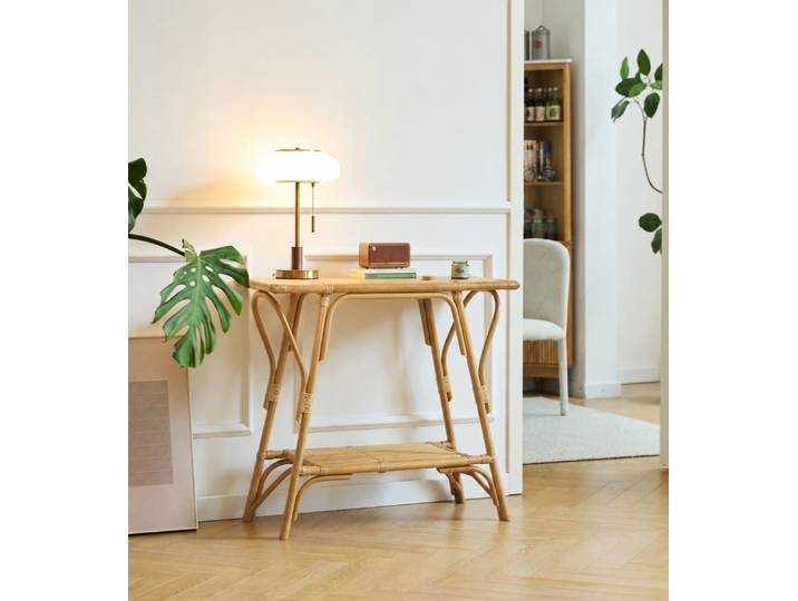 Console en rotin naturel