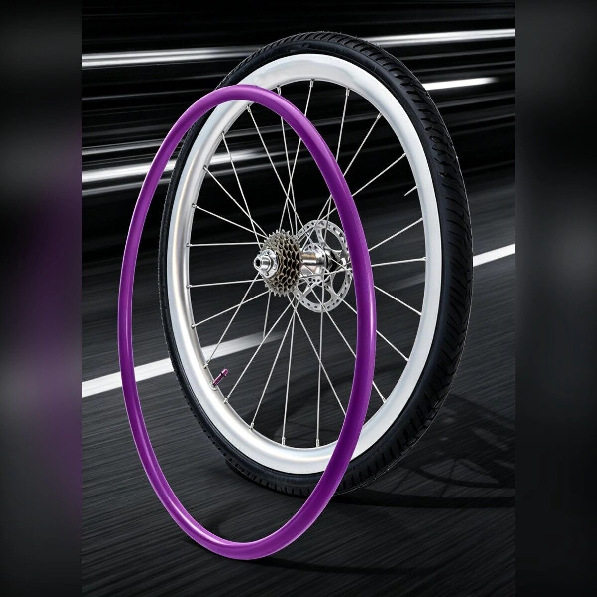 INF Ultraleichter TPU-Schlauch für Rennrad 700x18/28C, Lila, Aluminium Presta-Ventil 85mm, verstärkte Dichtung