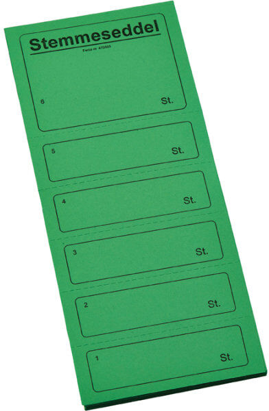 Ferco Stemmeseddel 4705   10x25 Cm   Grøn