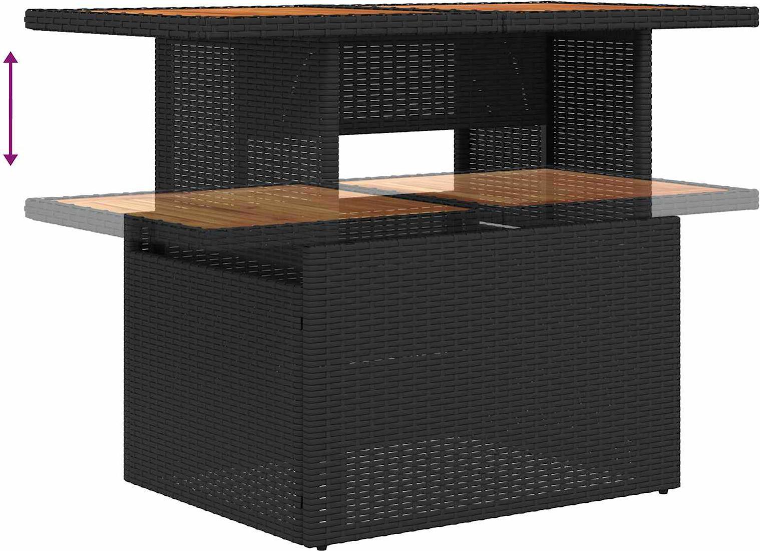 vidaXL Gartensofa-set 8 stk. Schwarz