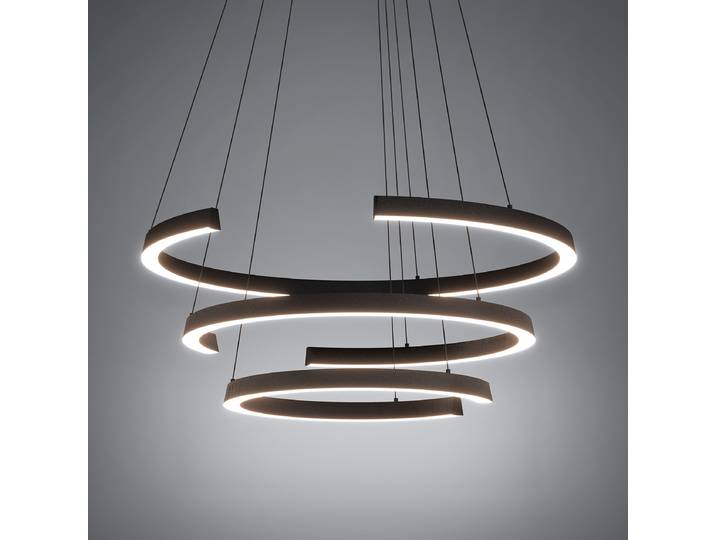 Suspension LED 80 x 80 x 180cm Argenté/Noir 3 Aluminium / acier laqué Polycarbonate LED Module LED