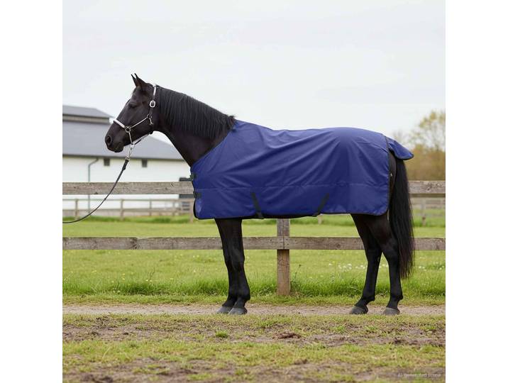 vidaXL Pferdedecke Vollnavy Blau 155 cm Polyester