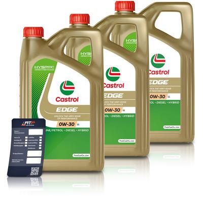 Castrol 3x 5 L EDGE 0W-30 LL + Ölwechsel-Anhänger [Hersteller-Nr. 15FEFC]